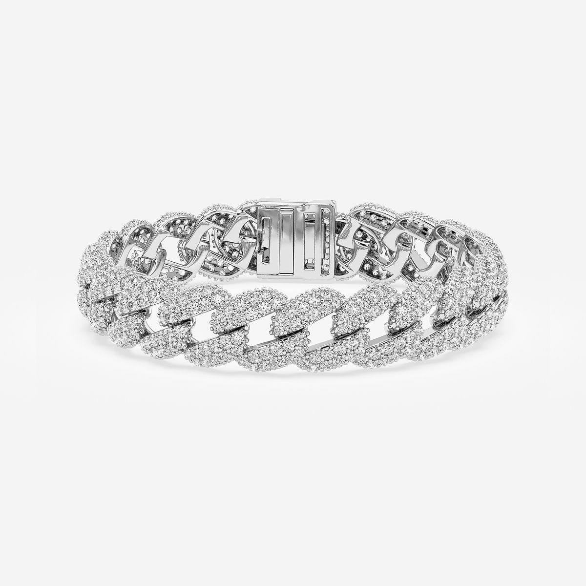 16 ctw Round Lab Grown Diamond Cuban Link Bracelet - 8.75 Inches